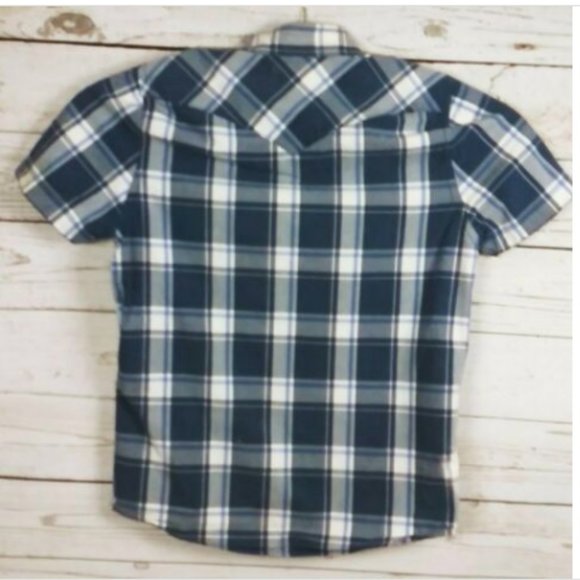 HOLLISTER CO Western Styling Men's Blue Plaid - Picture 2 of 5